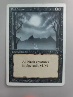 MTG Bad Moon Revised Edition Regular Rare LP See Picture And Description - Image 1