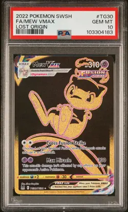 2022 POKEMON SWORD & SHIELD LOST ORIGIN #TG30 FULL ART/MEW VMAX PSA 10 - Image 1
