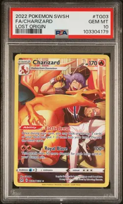 2022 POKEMON SWORD & SHIELD LOST ORIGIN #TG03 FULL ART/CHARIZARD PSA 10 - Image 1