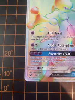 Mewtwo GX 76/73 Shining Legends Ultra Rare Pokemon TCG NM With Hard Case - Image 5