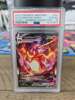 2022 Pokemon SWSH BSP FA/Charizard VMAX Ultra-Premium Collection PSA 10 Gem MT - Image 1