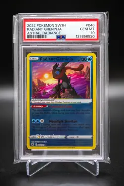 Radiant Greninja PSA 10 Gem Mint 2022 Pokemon Astral Radiance #046 Holo Rare - Image 1
