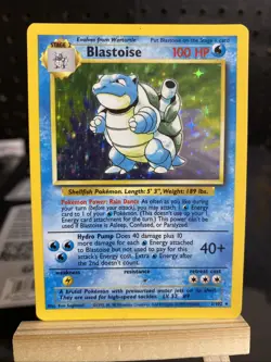 Pokemon 1999 Base Set Blastoise Holo Rare MP Moderately Played 2/102 - Image 1