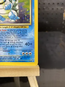 Pokemon 1999 Base Set Blastoise Holo Rare MP Moderately Played 2/102 - Image 5