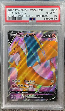 PSA 10 GEM MINT Pokemon Charizard V Champions Path Elite Trainer Box SWSH050 - Image 1
