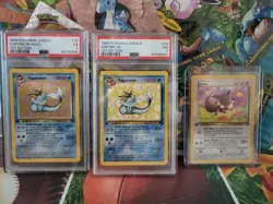1999 Pokemon Jungle 1st Edition Vaporeon PSA 5 HOLO and PSA 7/Eevee lot - Image 2