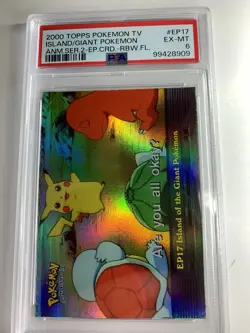 2000 Topps Pokemon #EP17 Island of the Giant Pokemon Rainbow Foil PSA 6 EX-MT - Image 1