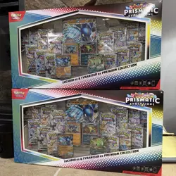 Pokemon Lucario Ex Tyranitar Ex Prismatic Evolutions Sam's Club Premium 2 boxes - Image 1