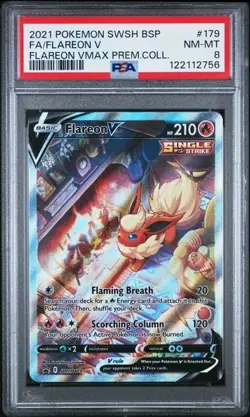 2021 Pokemon Flareon V Premium Collection BSP Promo #SWSH179 PSA 8 - Image 1