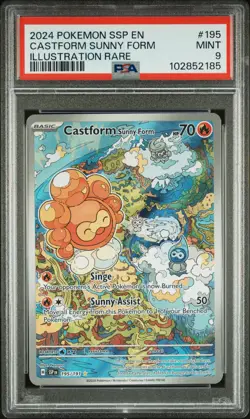 2024 POKEMON SSP EN-SURGING SPARKS ILLUSTRATION RARE CASTFORM SUNNY FORM PSA 9 - Image 1
