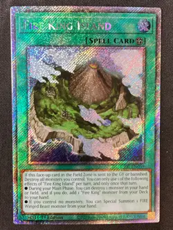 Yu-Gi-Oh TCG #RA03-EN059 Fire King Island 1st Edition Platinum Secret Rare NM - Image 1