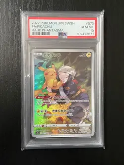 PSA 10 Pikachu Pokemon Card 073/071 Japanese SWSH Dark Phantasma TCG 2022 - Image 1
