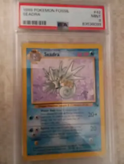 1999 Pokemon TCG Seadra Fossil Card 42/62 1st Edition Unlimited Uncommon PSA 9 - Image 1