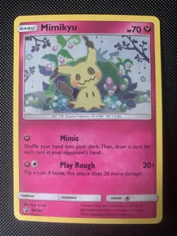 Mimikyu Sun & Moon Black Star Promo SM163 Holo Pokemon TCG Card - Image 1