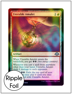 4x Unstable Amulet, Ripple Foil, Modern Horizons 3, MTG NM - Image 1