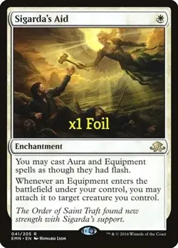 MTG Foil Eldritch Moon EMN Sigarda's Aid ** FOIL ** NM/EX NICE!!! - Image 1