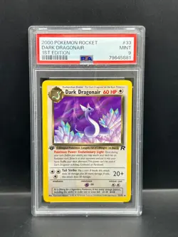 Pokemon PSA 9 MINT Dark Dragonair 33/82 Team Rocket 1st Edition 2000 S#5881 - Image 1