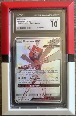 CGC 10 Pokemon Kartana GX SV73 Hidden Fates Shiny Ultra Rare Full Art Holo - Image 1