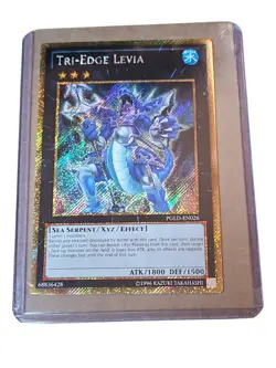 PGLD-EN026 Tri-Edge Levia Gold Secret Rare UNL Edition Mint YuGiOh Card - Image 1