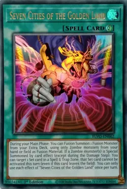 BLVO-EN062 SEVEN CITIES OF THE GOLDEN LAND ULTRA RARE 1ST EDITION YuGiOh CARD - Image 1