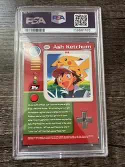 1999 Topps Pokemon ASH KETCHUM Series 1 Character Cards -Foil PSA 8 # TV 1 - Image 2