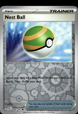 Pokemon Nest Ball 084/091 Paldean Fates Reverse Holo Uncommon 4 Card Lot - Image 1