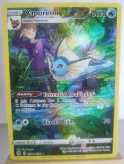 Vaporeon Holo Ultra Rare Full Art Pokemon Brilliant Stars Trainer Gallery Card - Image 1