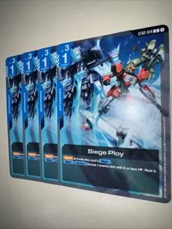 Gundam TCG Wings Of Advance St02-014 X4 Playset Siege Ploy Card Game CCG - Image 3