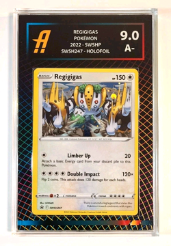 Pokemon Card Regigigas SWSH247 Holofoil Promo Graded Ambr 9.0 Rainbow Lattice - Image 1