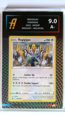 Pokemon Card Regigigas SWSH247 Holofoil Promo Graded Ambr 9.0 Rainbow Lattice - Image 3
