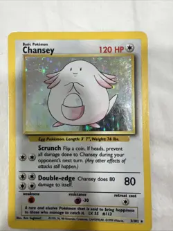 Chansey 3/102 Holo 1999 WOTC Pokemon TCG Base Set Unlimited Rare Card LP - Image 1