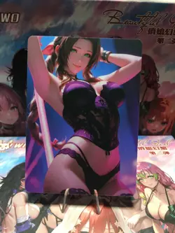 Aerith Final Fantasy Waifu Card Goddess Story CCG Anime Waifu Double Sided - Image 1