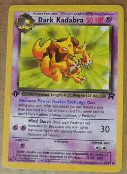 Dark Kadabra 39/82 1st Edition Uncommon Non-Holo Team Rocket Pokemon Card LP - Image 1