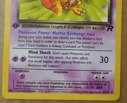 Dark Kadabra 39/82 1st Edition Uncommon Non-Holo Team Rocket Pokemon Card LP - Image 3