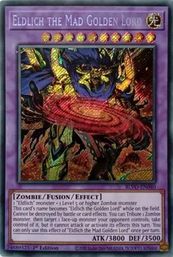 BLVO-EN040 ELDLICH THE MAD GOLDEN LORD SECRET RARE 1ST EDITION YuGiOh CARD - Image 1