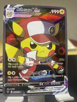Pikachu Ash Red Pokemon Card VMAX Rainbow GX EX GX ACG VSTAR Holo Cosplay - Image 1