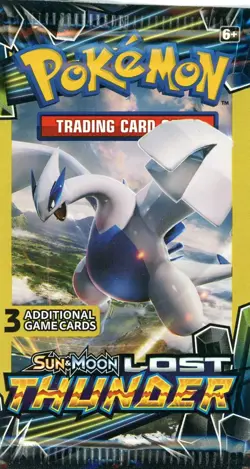 Pokemon TCG Sun & Moon: Lost Thunder 3-card Mini Booster Pack (Lugia Art) - Image 1