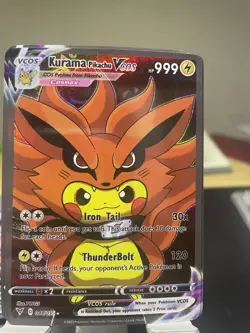 2x Custom Pikachu Vcos Pokemon Cards - Rikudo Sennin & Kurama - Image 3