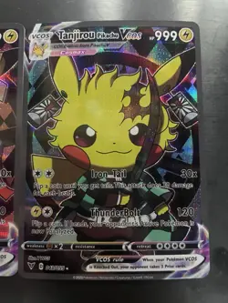 Poncho Pikachu Nezuko & Tanjiro Style - 2 Card Set Fan Art Cosplay Pokemon TCG - Image 3