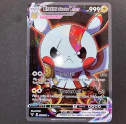 Pikachu Kratos Pokemon Card GOW Holo TCG Rare Promo Anime Cosplay full ART 34 - Image 1