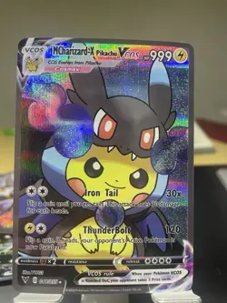 Pikachu Shiny Charizard-X Pokemon Card Rainbow GX EX GX ACG Star Holo Cosplay - Image 1