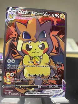 Pikachu Mega Charizard-Y Pokemon Card Rainbow GX EX GX ACG V Star Holo Cosplay - Image 1