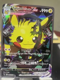 Pikachu Tanjirou Pokemon Card VMAX Rainbow GX EX GX ACG V Star Holo Cosplay - Image 1