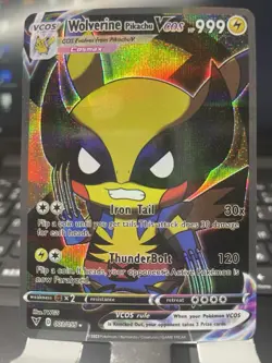 Pikachu Wolverine Pokemon Card VMAX Rainbow GX EX GX ACG VSTAR Holo Cosplay - Image 1