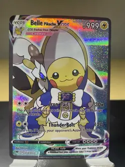 Vcos Pikachu Belle Cosplay Custom Fan Art Card - Holo 2023 Pokemon Style - Image 1