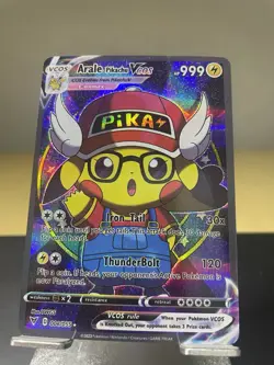Poncho Pikachu Arale Cosplay Custom Fan Art Card - Holo - 2023 Pokemon Style - Image 1