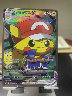 Pikachu ShinySatoshi Pokemon Card VMAX Rainbow GX EX GX ACG Star Holo Cosplay - Image 1
