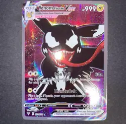 Pikachu Venom Pokemon Card VMAX Rainbow GX EX GX ACG V Star Holo Cosplay - Image 1