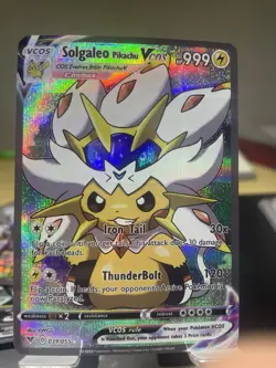 Mint Pokemon Pikachu Cosplay Solgaleo DIY Kawaii Holo Card - Image 1