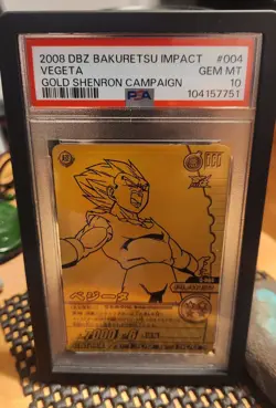 PSA10 G-004 Vegeta Saiyan 3 Gold Rare Promo Dragon Ball W Burst Impact Card - Image 1